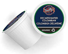 Timothy's World Coffee K-Cup close-up lid highlighting sealed freshness