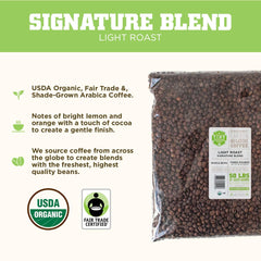 Tiny Footprint Coffee whole beans close-up showing roast color and texture