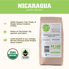 Tiny Footprint Coffee roast profile chart illustrating dark roast balance benefits