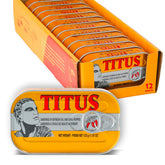 TITUS front view of 12-can pack showing label and packaging convenience