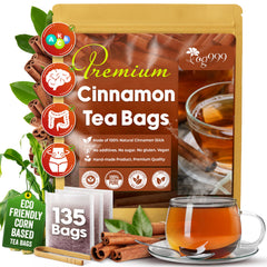 TOG999 front packaging showing 135 tea bags and product name benefit clarity