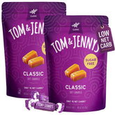 Tom & Jenny's front packaging showing two-pack keto candy advantage