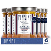 Tonnino front jar packaging showing premium glass and olive oil benefit