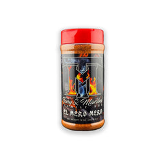 Tony and Maribel jar front view showing label and bold seasoning for easy identification