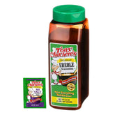 Tony Chachere's front packaging showing 32oz bottle and label, clear portioning benefit