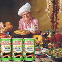 Tony Chachere's close-up of spice texture highlighting seasoning granules and aroma