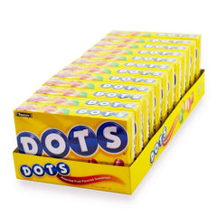 Tootsie Roll DOTS front box showing brand and colorful gumdrops for gifting