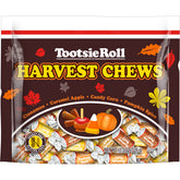 Tootsie Roll front bag view showing harvest chews and flavors, ideal for seasonal gifting