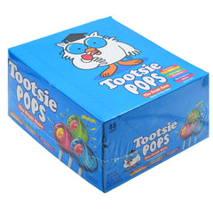 Tootsie Pops front packaging showing 48-count box and colorful flavor variety