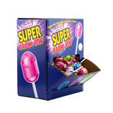 Tootsie Roll Charms Super Blow Pop front box showing 100-count for easy stocking