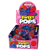 Tootsie Roll Charms Sweet Pops box front showing 48-count convenience