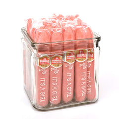 Tootsie Roll open box displaying 36 pink gum cigars ready to share at events