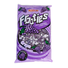Tootsie Roll front packaging showing bag and grape flavor, convenient bulk supply