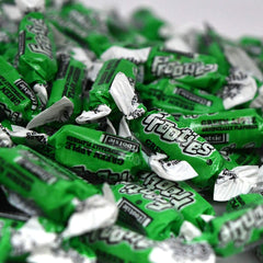 Tootsie Roll bowl display at party showcasing green apple color pop
