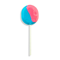Tootsie Roll macro swirl detail showing pink-blue pattern for visual appeal