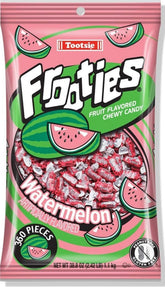 Tootsie Roll front bag view showing quantity and pink color benefit