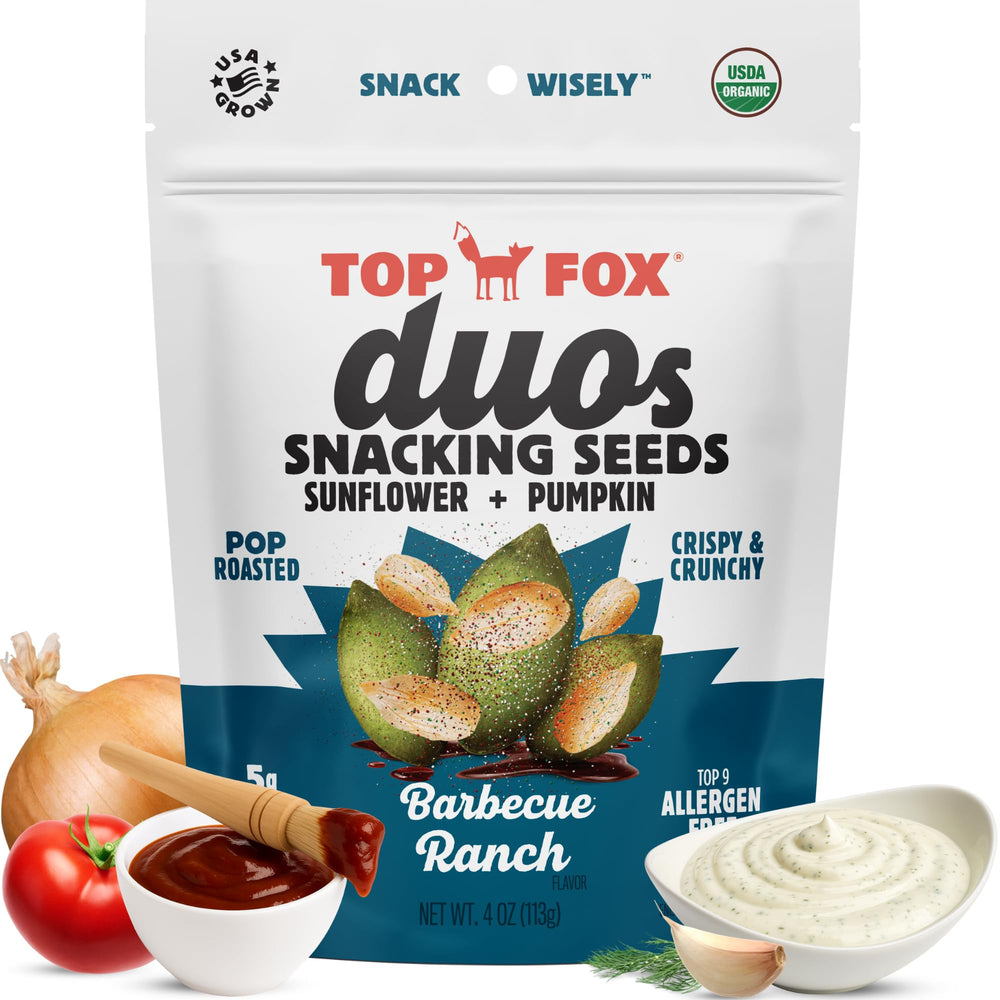TOP FOX front packaging showing BBQ Ranch duo and keto benefit