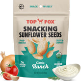 TOP FOX front packaging showing ranch sunflower seeds and benefits