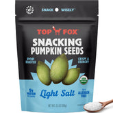 TOP FOX front packaging showing 3.5 oz pouch and light salt benefit