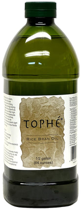 Tophé rice bran oil front jug showing packaging and volume benefit