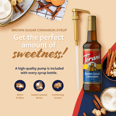 Torani syrup poured into a latte blending smoothly for café-style taste