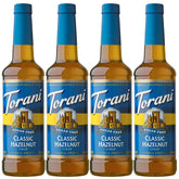 Torani bottle front packaging showing hazelnut flavor and sugar free benefits