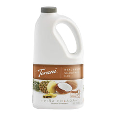 Torani bottle front label showing piña colada mix, clear branding and volume