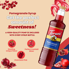 Torani pomegranate cocktail served with garnish showing vibrant drink appeal