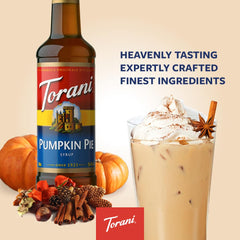 Torani label close-up revealing ingredients and premium heritage quality