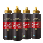 Torani bottle front packaging showing Puremade Dark Chocolate and product details