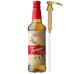 Torani front bottle view showing label and easy identification benefit