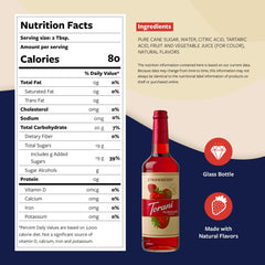Torani glass bottle with BPA-free pump detail, easy portion control benefit