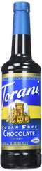 Torani bottle front view showing label and size, highlighting convenience