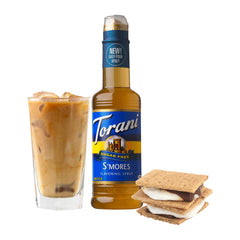 Torani label detail displaying ingredients and sugar-free claim clearly