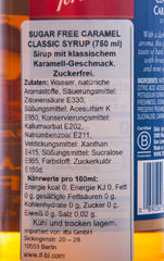 Torani sugarfree caramel size comparison bottle showing 25oz convenience and value benefit