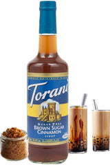 Torani syrup poured into coffee cup adding warm flavor without added sugar