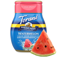 Torani single bottle held in hand for portability and convenience