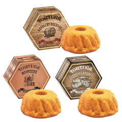 TORTUGA front packaging showing three mini cakes and premium gifting appeal