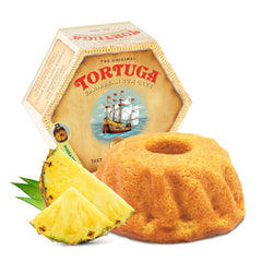 TORTUGA front packaging showing 16 oz cake, premium gift appearance