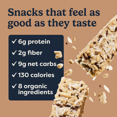 Tosi single cashew coconut bar side profile demonstrating compact, travel-ready portion