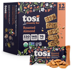 Tosi front packaging 12-pack showing organic badge and travel-ready benefit