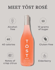 TOST ROSE close-up of bubbles and sparkle highlighting refreshing effervescence