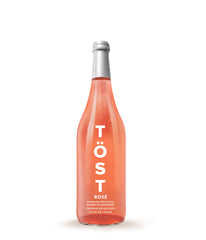 TOST ROSE front packaging showing bottle and rose color, invites inclusive celebration