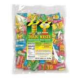 TOXIC WASTE front bag showing 1 lb resealable pack and flavors, perfect for sharing