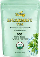 Tozzy front packaging showing 100 bags and organic label for clear purchase benefit