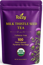 TOZZY front packaging showing 100-count box and organic badge for clear sourcing benefit