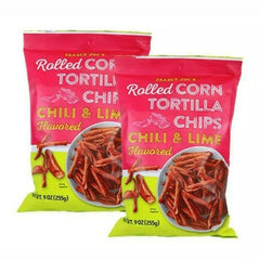 Trader Joe's front packaging showing chili & lime flavor and two-pack convenience for parties