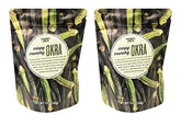 Trader Joe's front packaging of crispy crunchy okra showing bag and branding for quick identification and snacking convenience