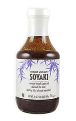 Trader Joe's Soyaki glazed salmon on plate, shows glossy finish benefit