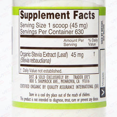 Trader Joe's stevia added to a cup of tea demonstrating quick sweetening without calories